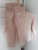 Neuf, Pantalon et tee-shirt Zy girls 8-10 ans rose  saumon clair