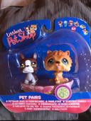 Littles petshop pet pairs 117/118 Chow Boxer dans sa baignoire