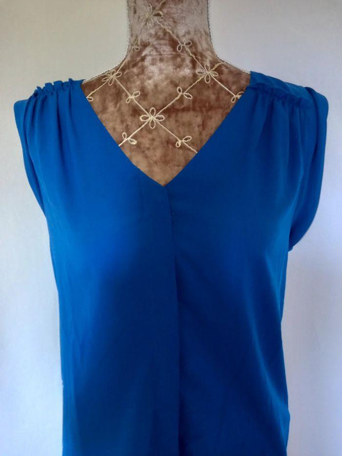 Blouse bleu sans manches hm taille 36 - photo numéro 2