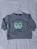 Pull 9 mois mixte fille garçon gris