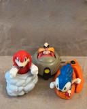 Mac Donald’s 1993 - Rare et collector lot de 3 jouets Sonic, Knuckles et Robotnik 6 à 9 cm