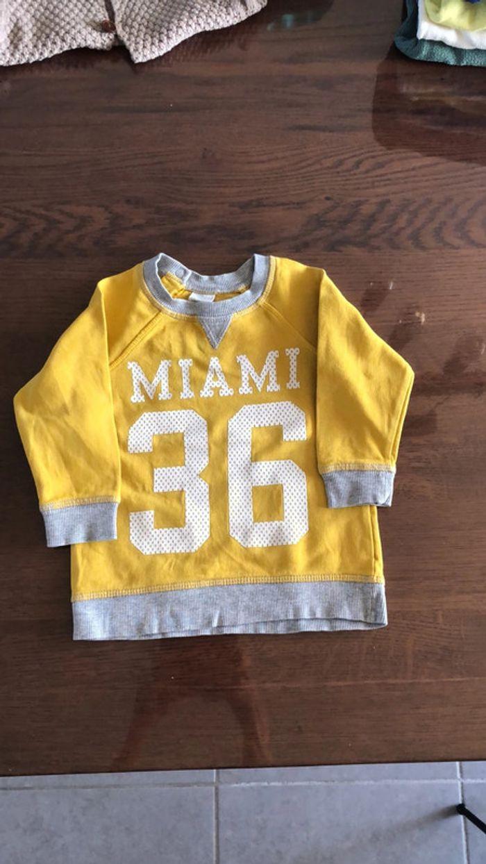 Sweat jaune et gris H&M Miami 36 - photo numéro 1