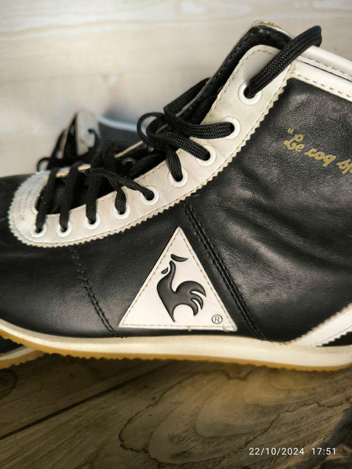 Basket vintage noire et blanche Le coq sportif pointure 39 - photo numéro 2