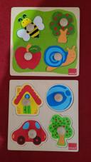 Lot de 2 puzzles en bois