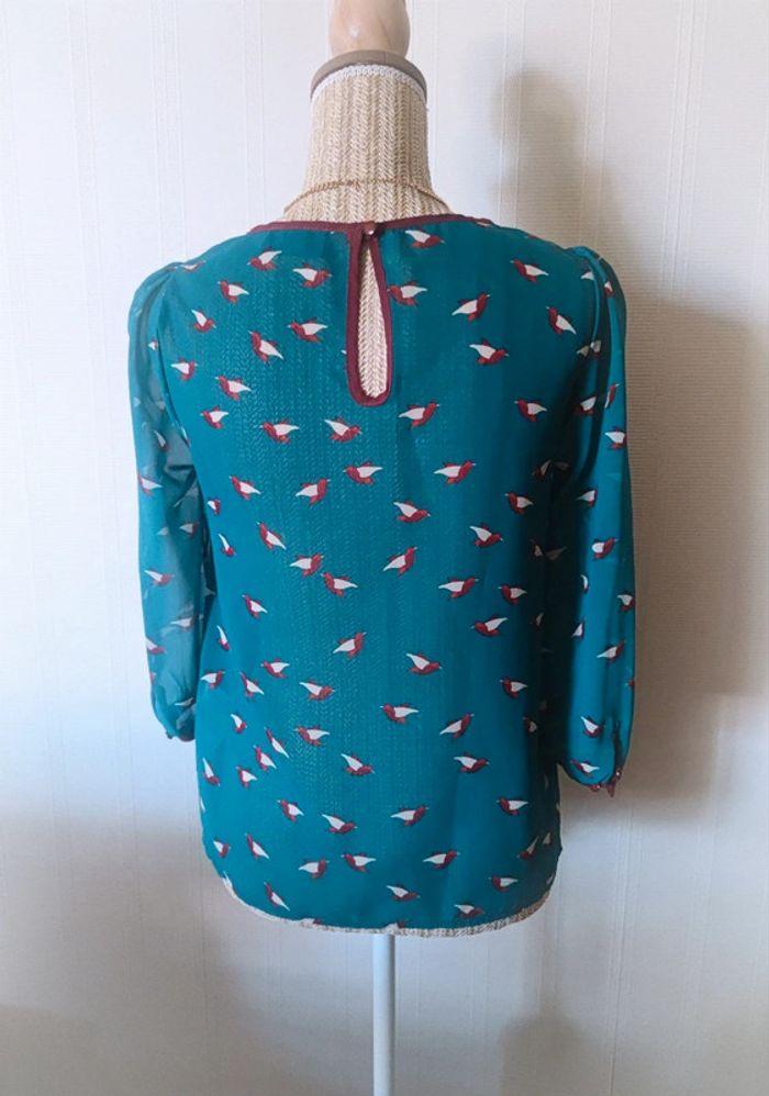 Blouse bleue imprimée taille M/38 - photo numéro 5