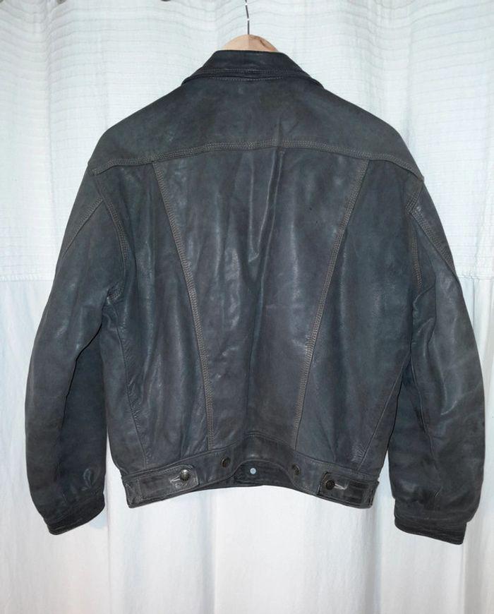 Blouson en cuir doublé vintage Vent couvert taille S - photo numéro 6