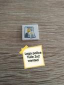 Lego 7498 city police tuile 2x2 wanted