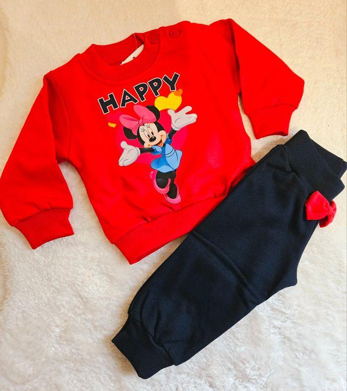 Haut manches longues et Pantalon Minnie rouge et bleu marine/Ac criaçoes-6mois - photo numéro 1