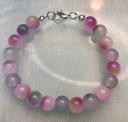 Bracelet avec perles en verre 8mm – Rose et Violet