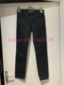 Pantalon extensible noir taille haute coupe slim Gérard Dardel taille 36