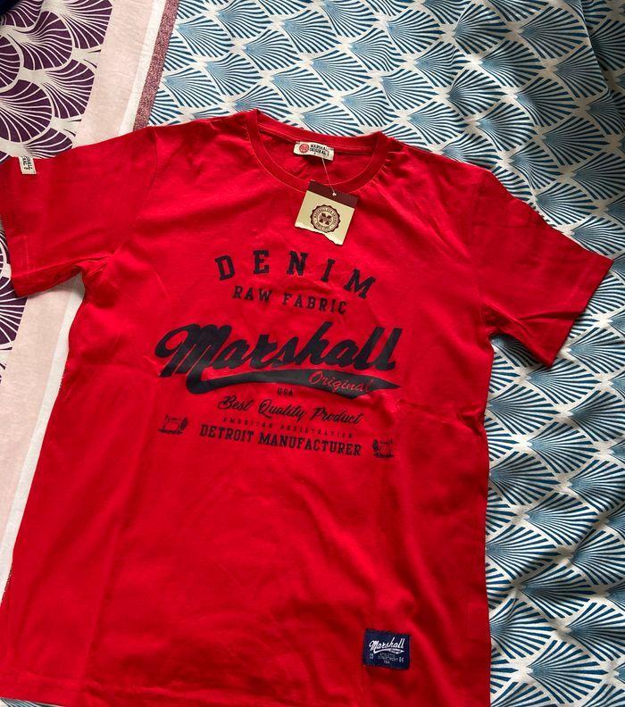 T-shirt Marshall enfant rouge et noir neuf