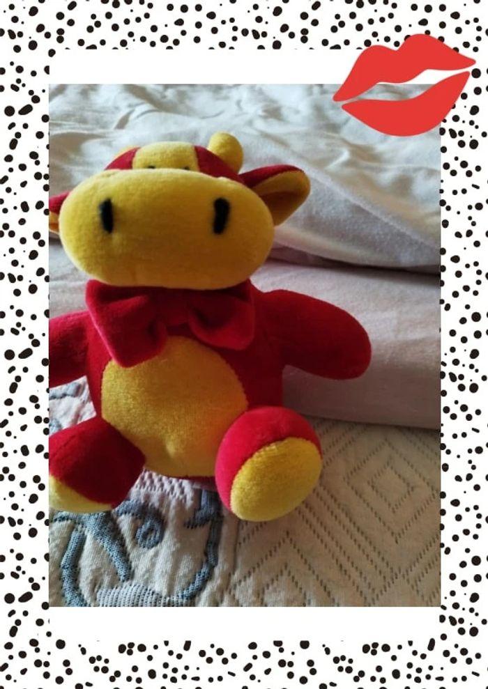 Mini peluche vache rouge et jaune - photo numéro 8