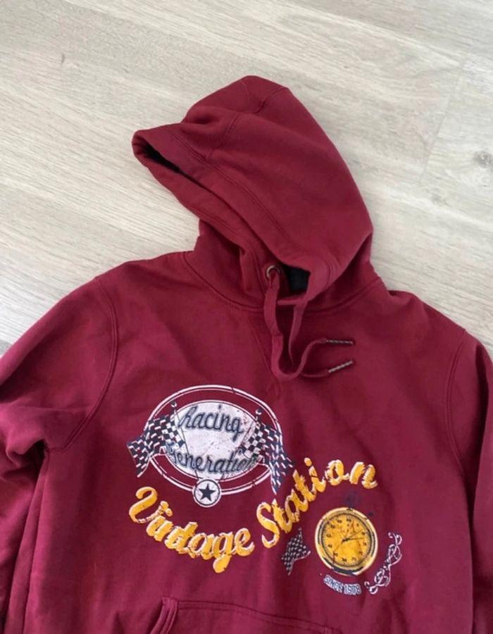 Magnifique sweat unisexe taille L bordeaux avec capuche OWK - photo numéro 4