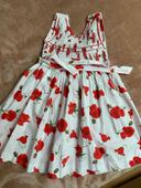 Robe coquelicot blanche et rouge