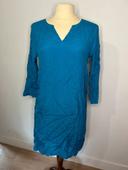 Robe casual bleue manches longues