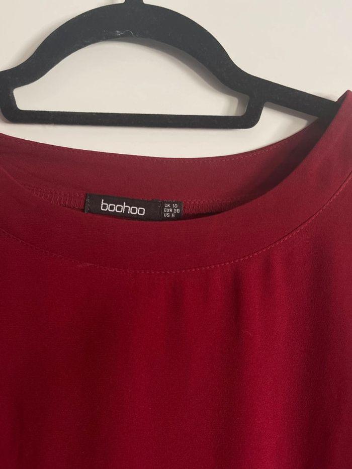 Robe rouge/bordeaux Boohoo - photo numéro 4