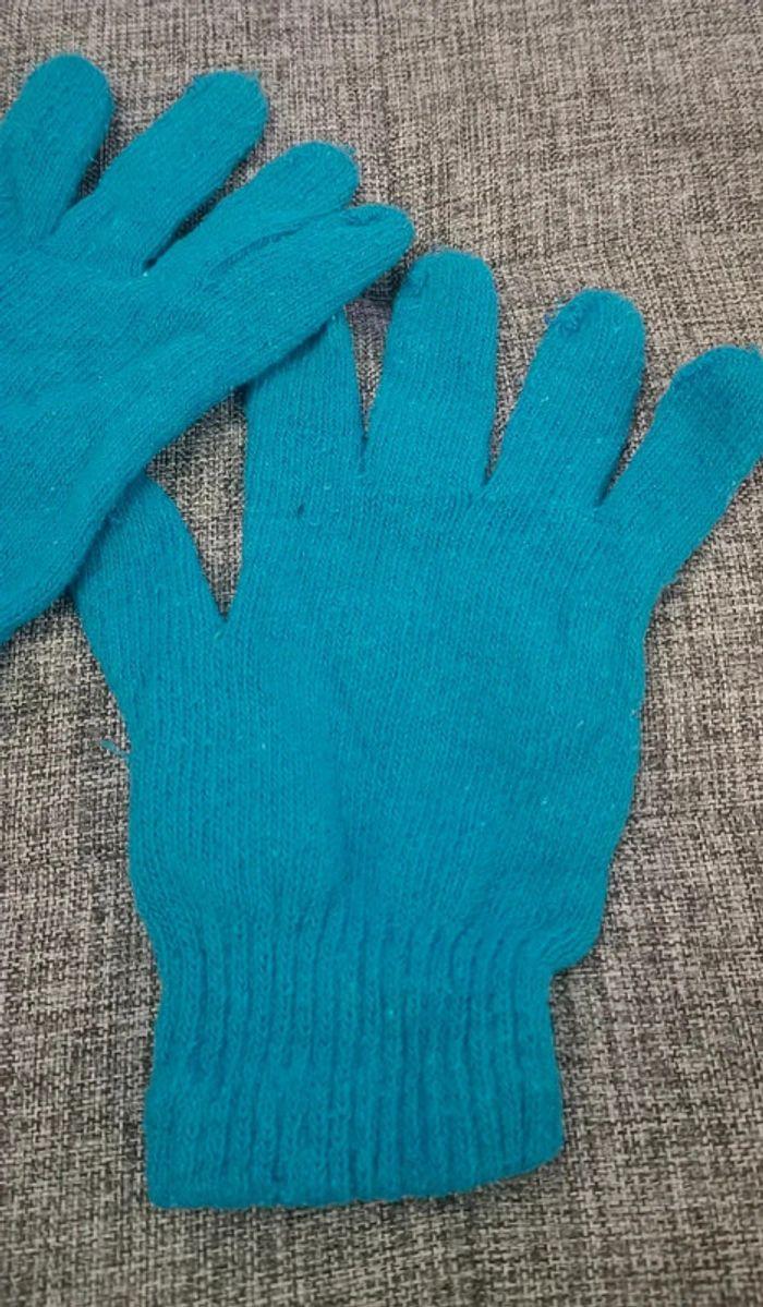 Gants bleu petite taille - photo numéro 2