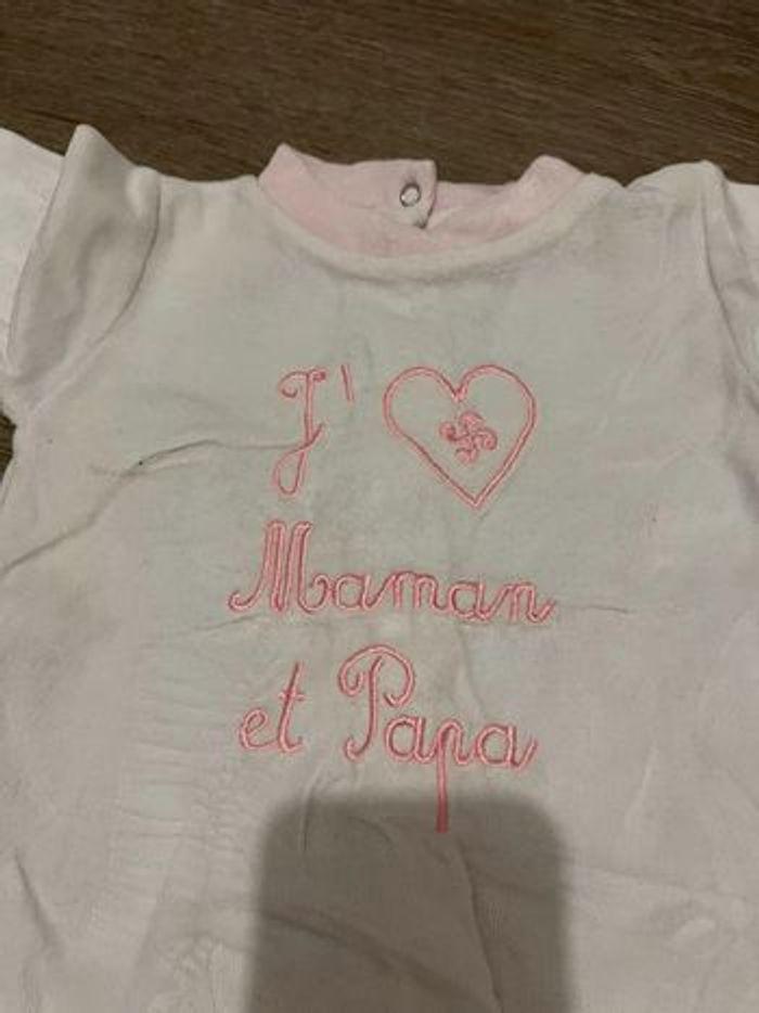 Pyjama « j’aime maman et papa » 9 mois - photo numéro 2