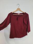 🌻 T shirt velours bordeaux taille S