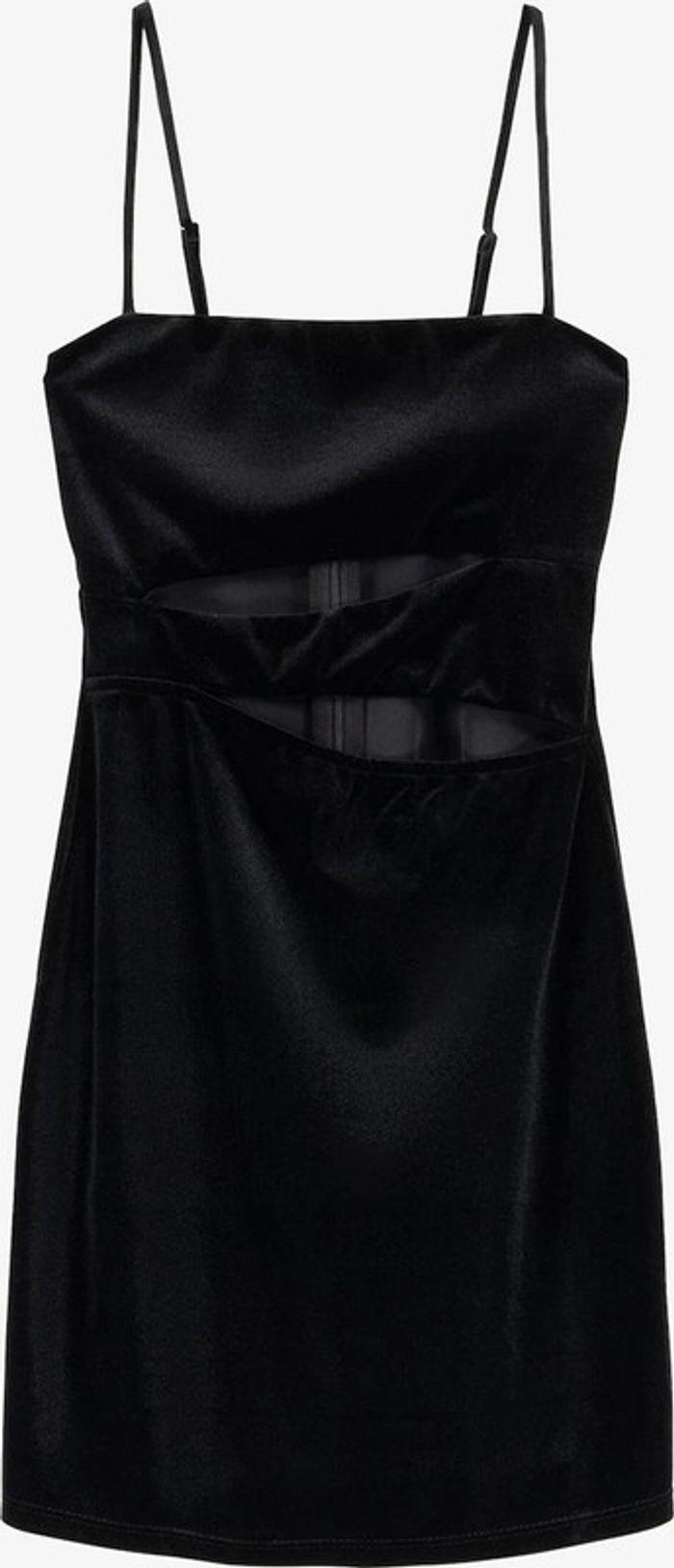 Robe noire Bershka velours fendu - photo numéro 4