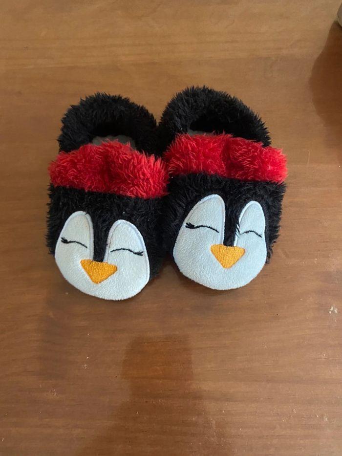 Jolie chaussons de Noël pingouin - photo numéro 1