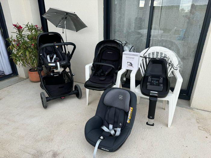 Ensemble poussettes bébé confort + siège auto + nombreux accessoires mixte et très bon état - photo numéro 1