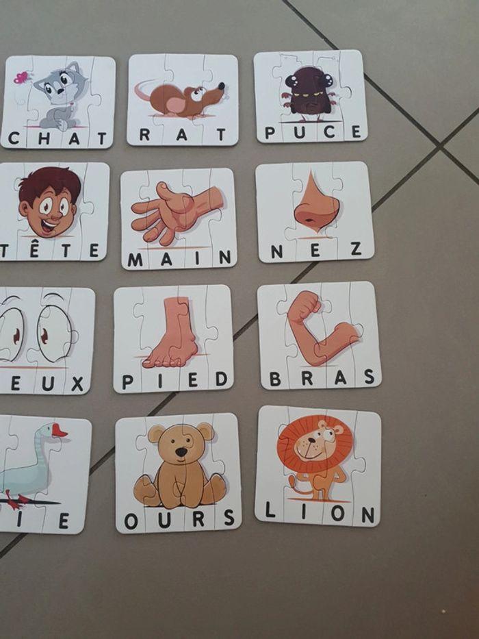 Lot de 12 mini puzzles d'apprentissage mots - photo numéro 3