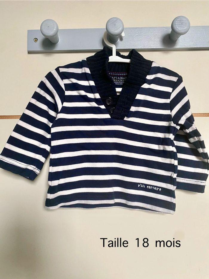 Joli pull marinière en taille 18 mois - photo numéro 1