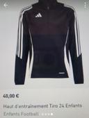 Veste Adidas noir t 5/6 ans NEUF