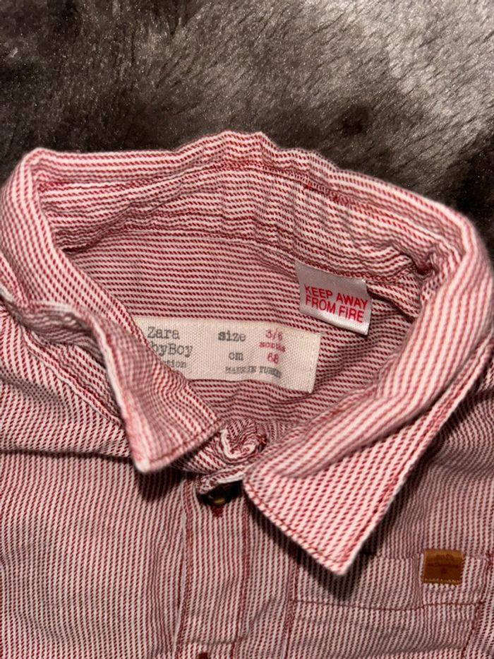 Chemise Zara bébé garçon, rayures rouges - photo numéro 1