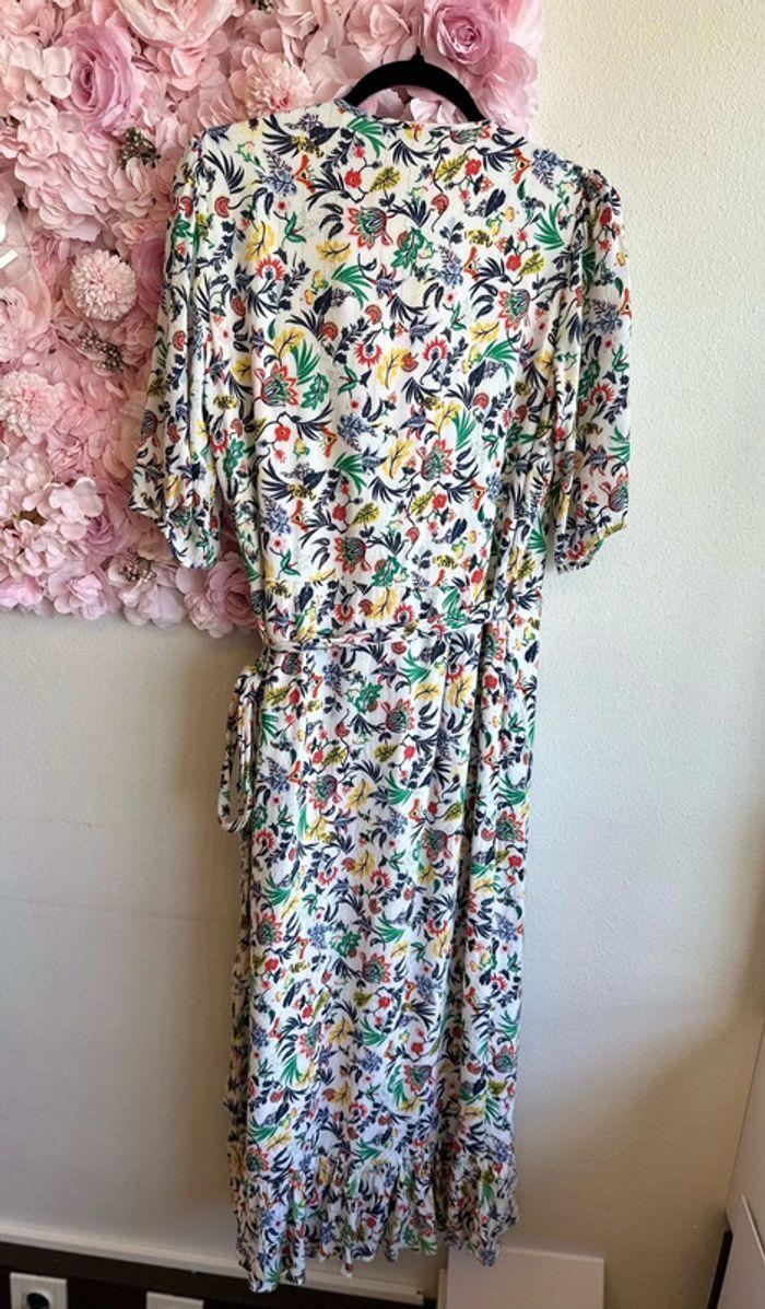 Robe longue Galeries Lafayette coupe portefeuille, imprimé fleuri coloré, taille 38 - photo numéro 7