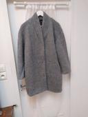 Manteau laine gris doublé Mango