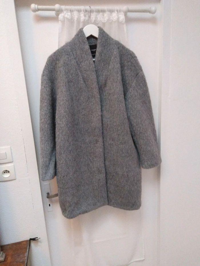 Manteau laine gris doublé Mango - photo numéro 1