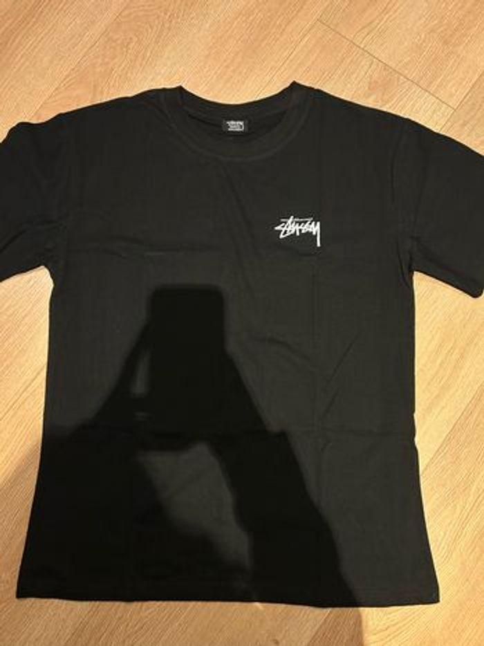 T shirt stussy noir avec imprimé - photo numéro 1