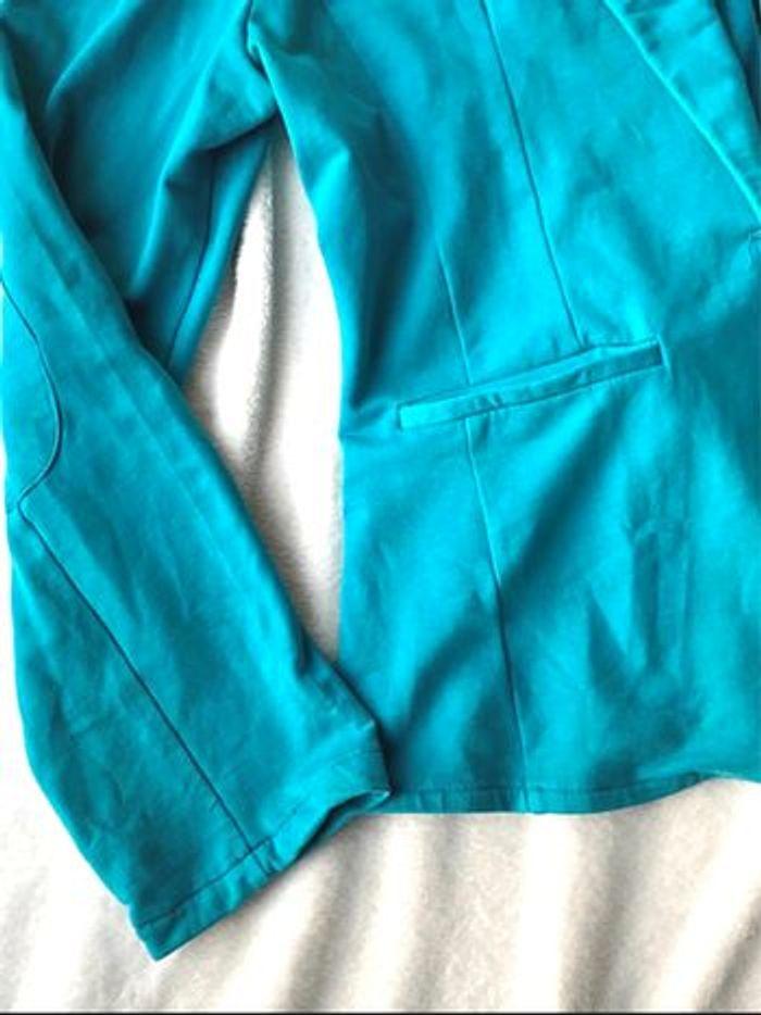 blazer veste de tailleur turquoise - photo numéro 3