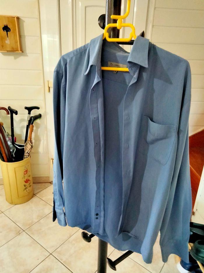 Chemise bleue polyester homme - photo numéro 1