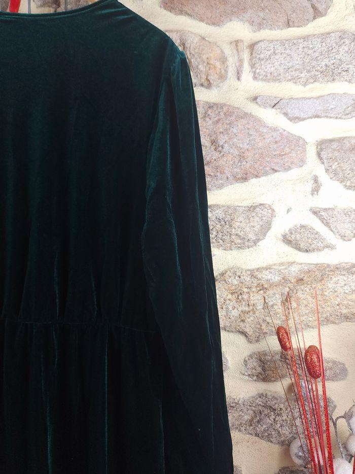 Robe torsadée en velours verte sapin Femme taille 52 marque Asos 🍬 - photo numéro 4