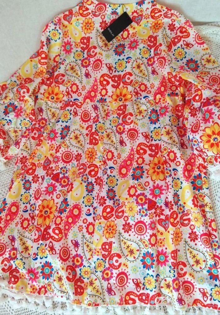 Robe bohème été multicolore t : L - photo numéro 3