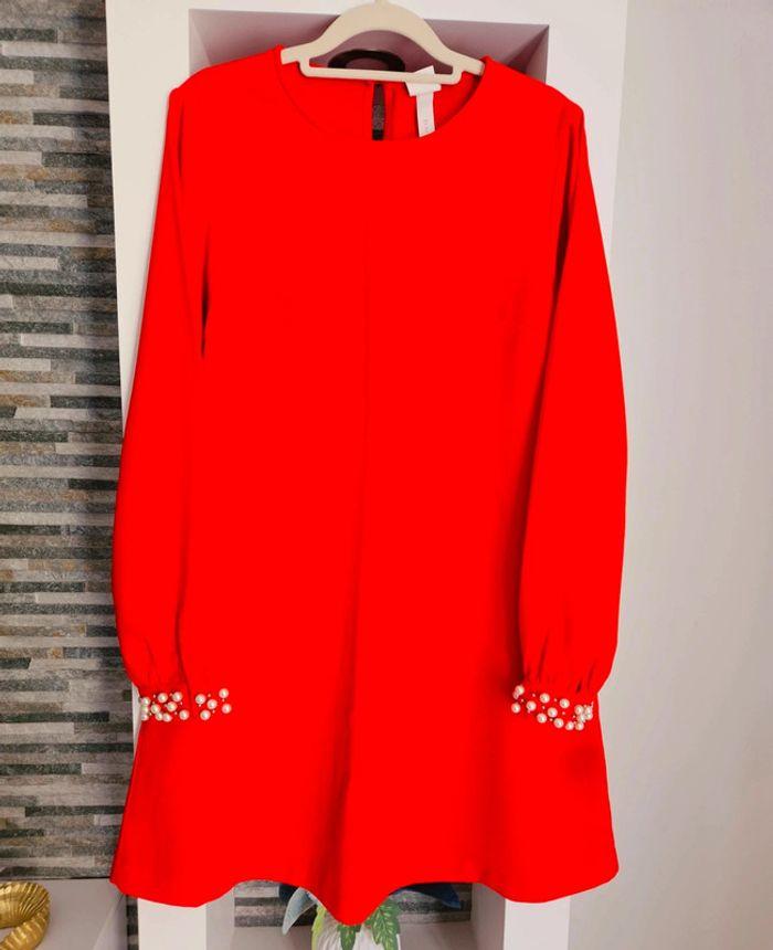 Robe pour femme, Robe casual, robe évasé, robe de fête, rouge, H&M-S - photo numéro 1