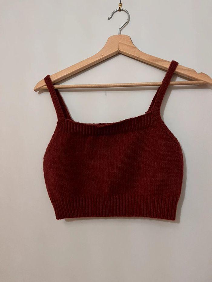 Crop top bordeaux taille M/38 - photo numéro 2