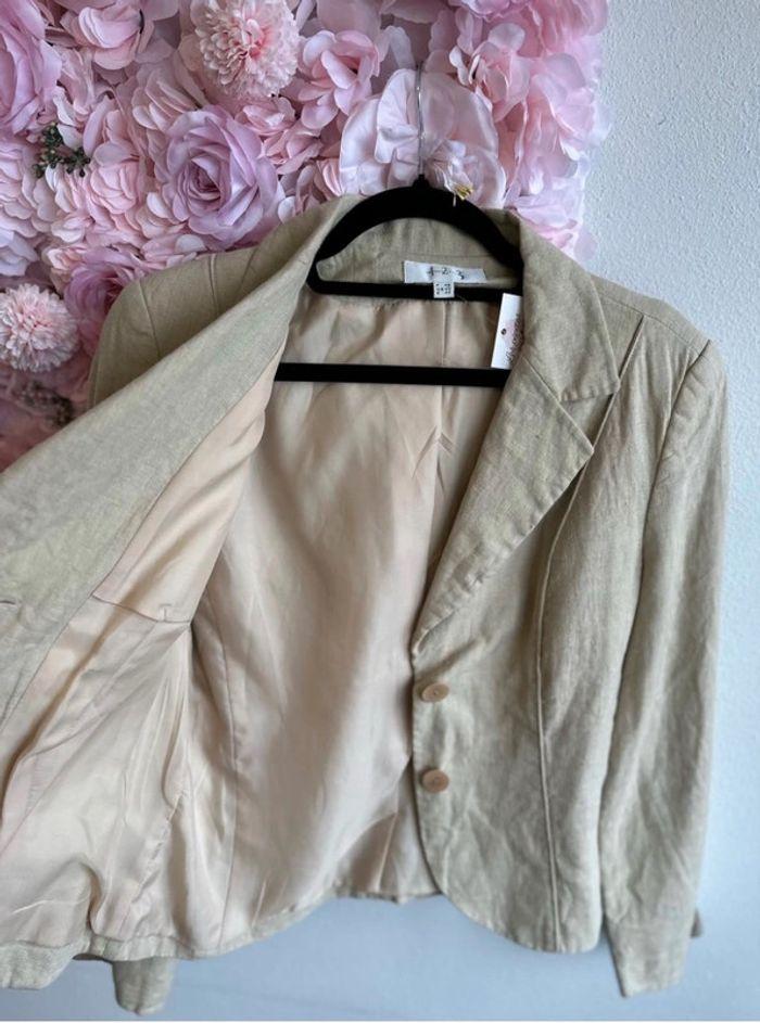 Blazer beige/crème en lin taille 40 - Maison 123 Paris - photo numéro 7