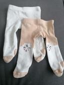 Lot de 2 collant bébé fille cœur eur 14