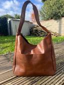 Sac à main faux cuir marron