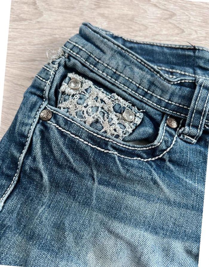 🩳 Short vintage brodé en jean  Bleu Taille XXS 🩳 - photo numéro 17