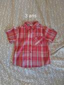 Chemise manches courtes 3 ans