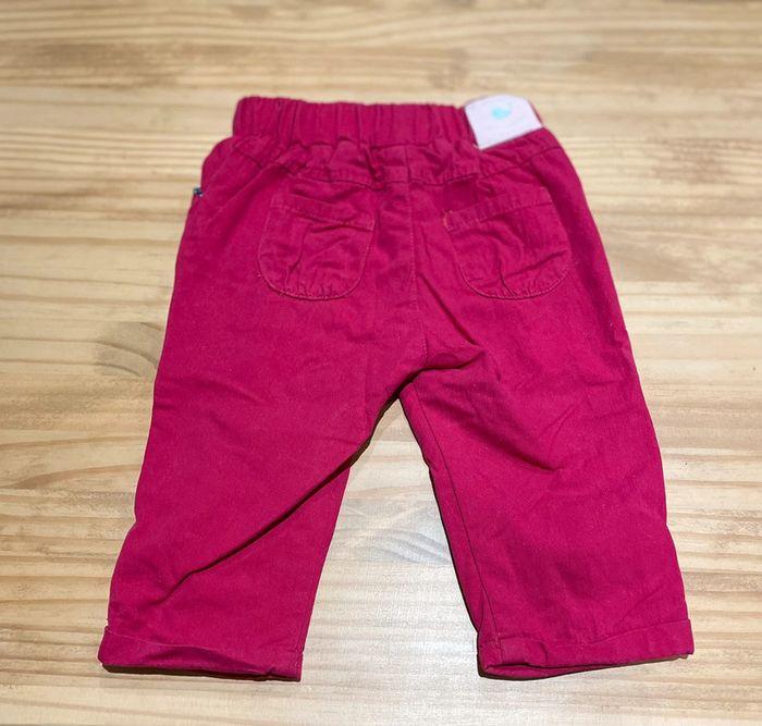 Pantalon rouge cerise 9 mois/ 72cm - photo numéro 2