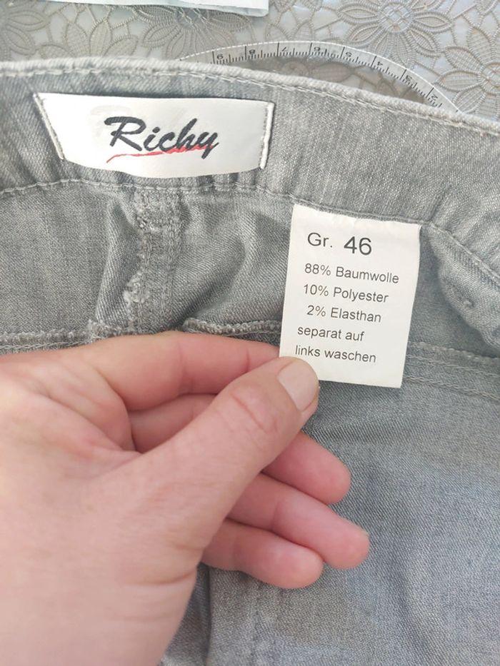 Jeans gris  elastique taille partielle grande taille - photo numéro 4