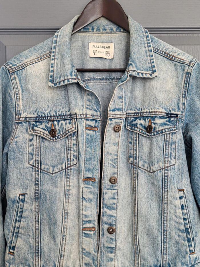 Veste en jean bleue claire Pull&Bear Taille L - photo numéro 2