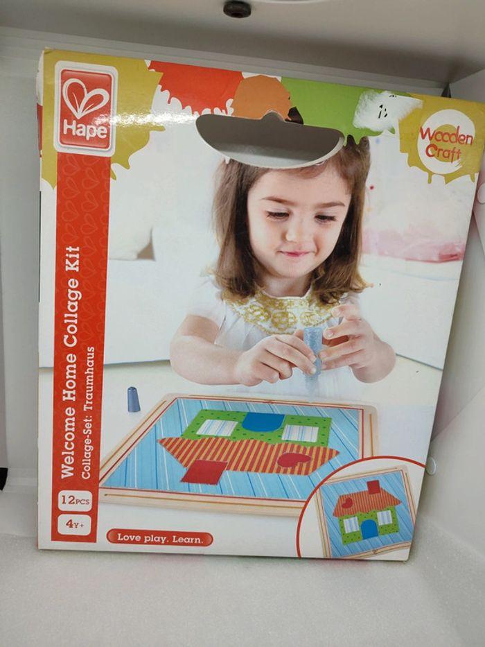 Hape activité enfant kids diy wooden craft kif collage tissu bois traumhaus loisirs - photo numéro 1