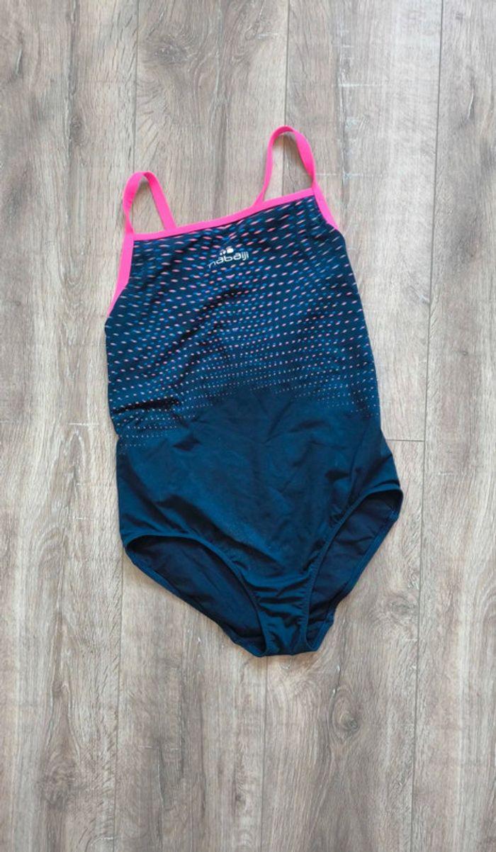 Maillot de bain de natation 1 pièce bleu et rose Decathlon taille 38 - photo numéro 1